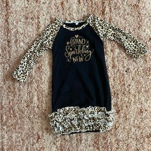 NWOT -  never worn newborn gown. “Brand sparkling new” & leopard print